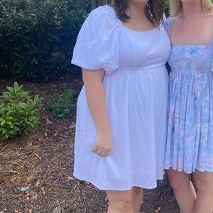 White Dress with Puffy Sleeves